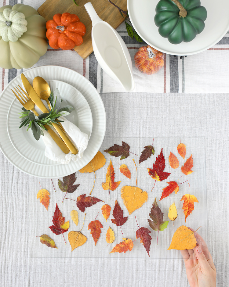 diy fall leaves placemate