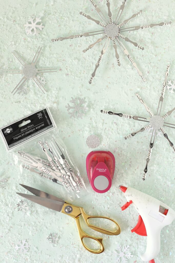 how to make cocktail fork snowflakes