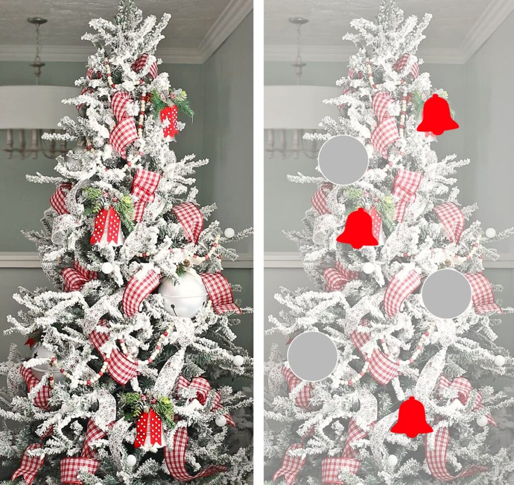 how to add large ornaments to a christmas tree