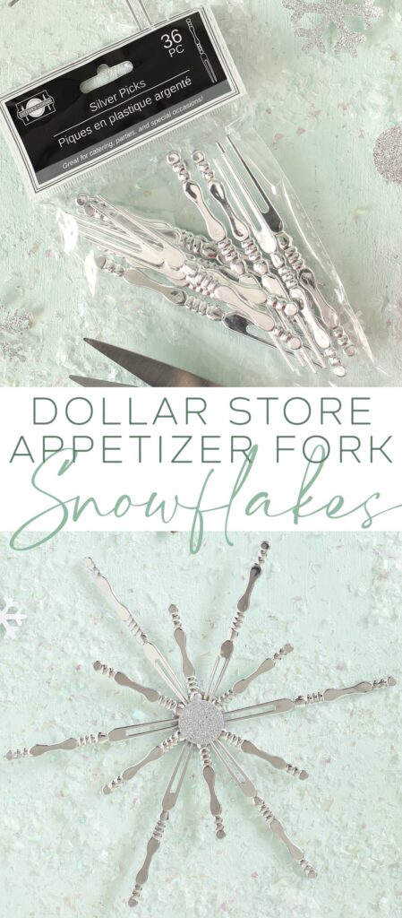 diy appetizer fork snowflakes