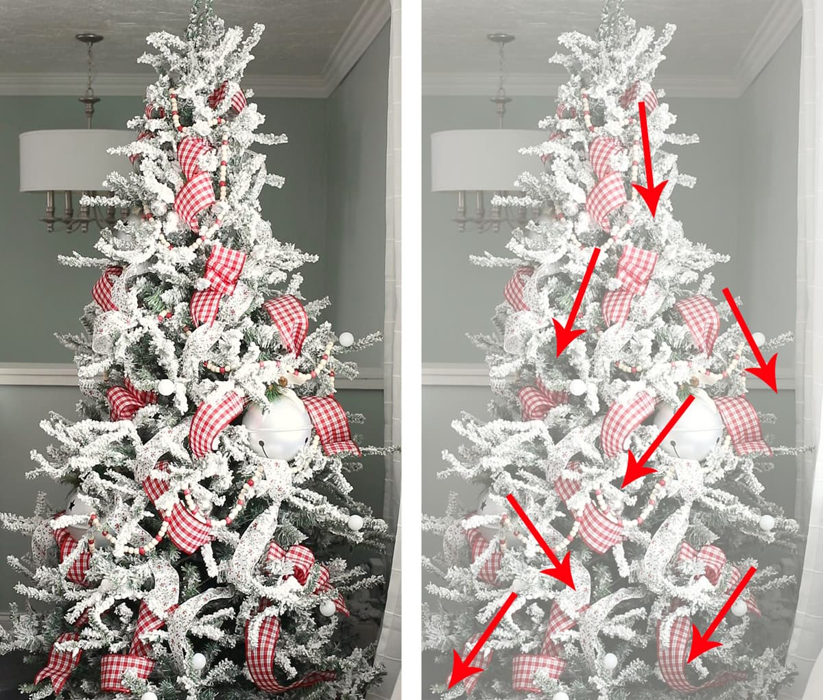 how to add ribbon to a christmas tree