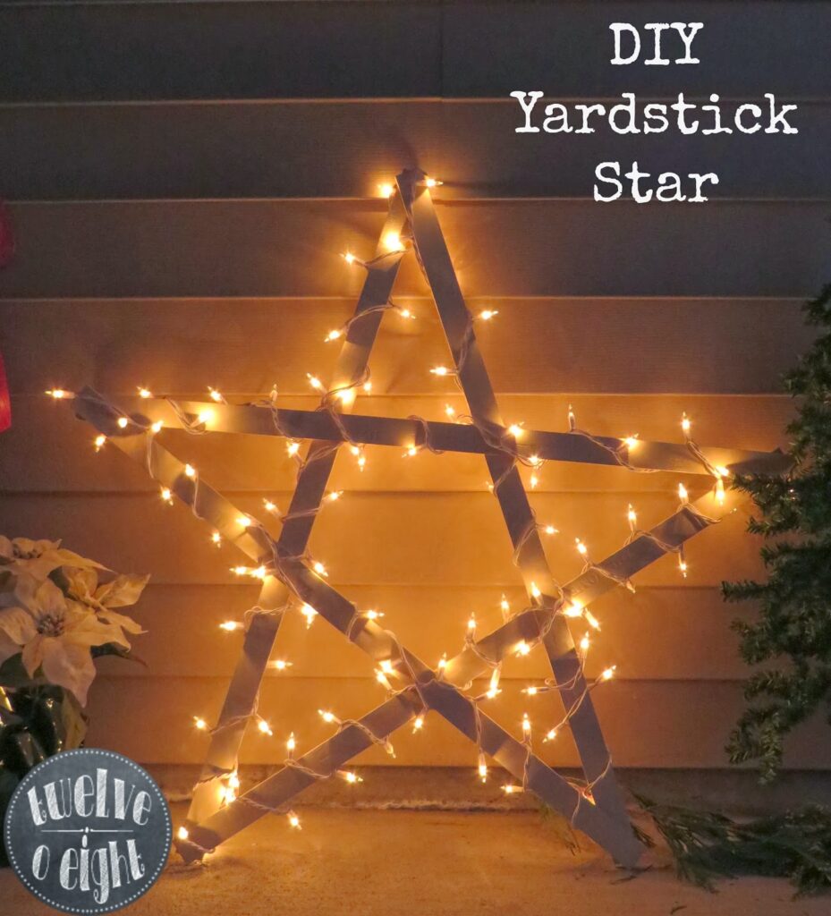 oversized yardstick star christmas craft