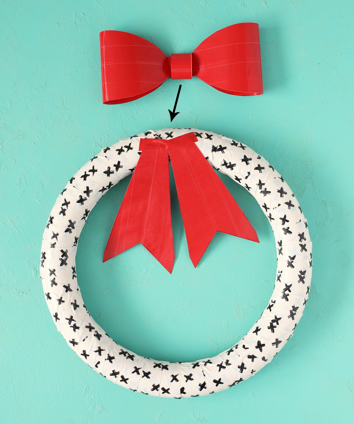 duck tape wreath with giant bow