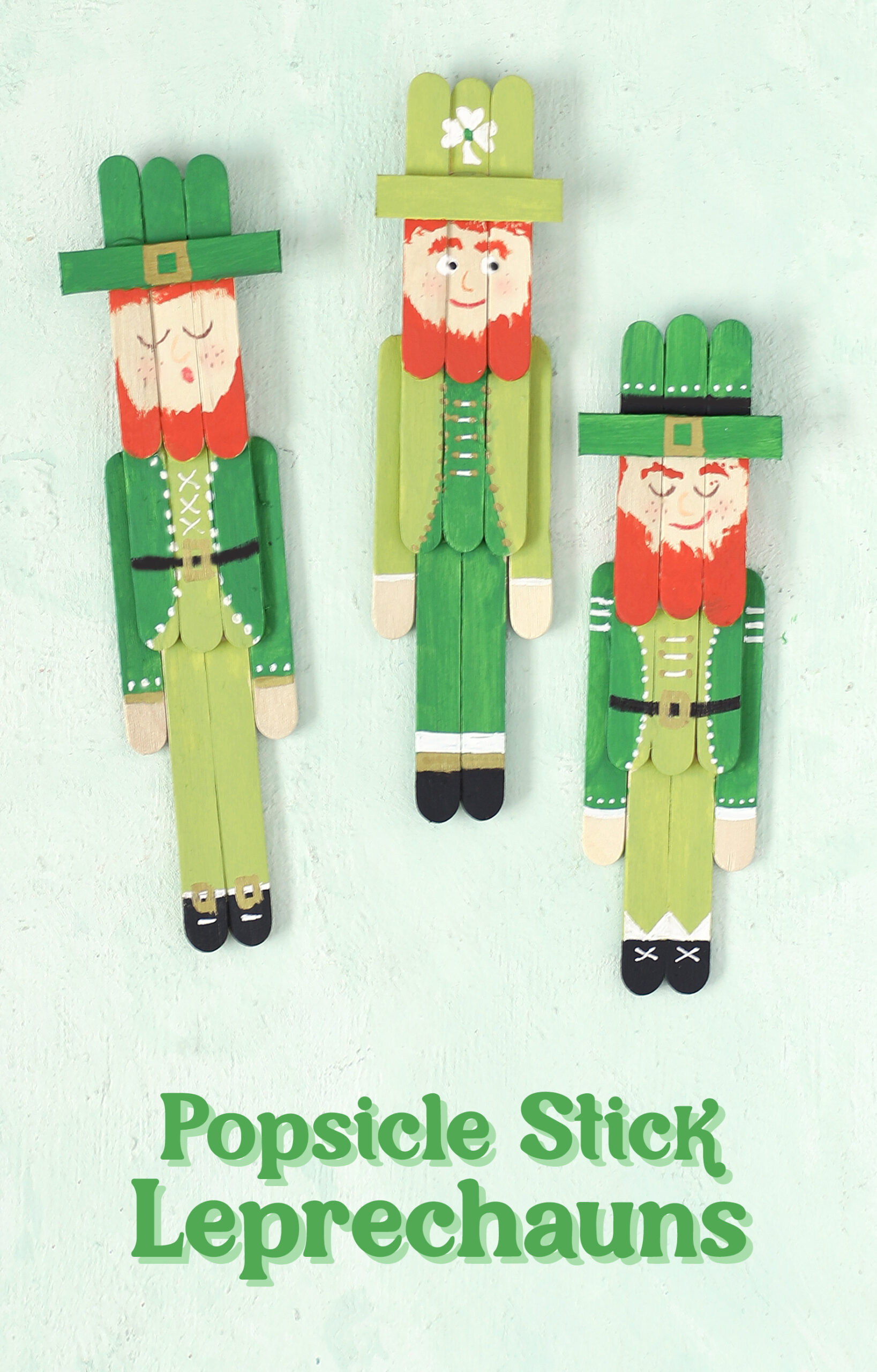 popsicle stick leprechaun craft for St. Patrick's Day