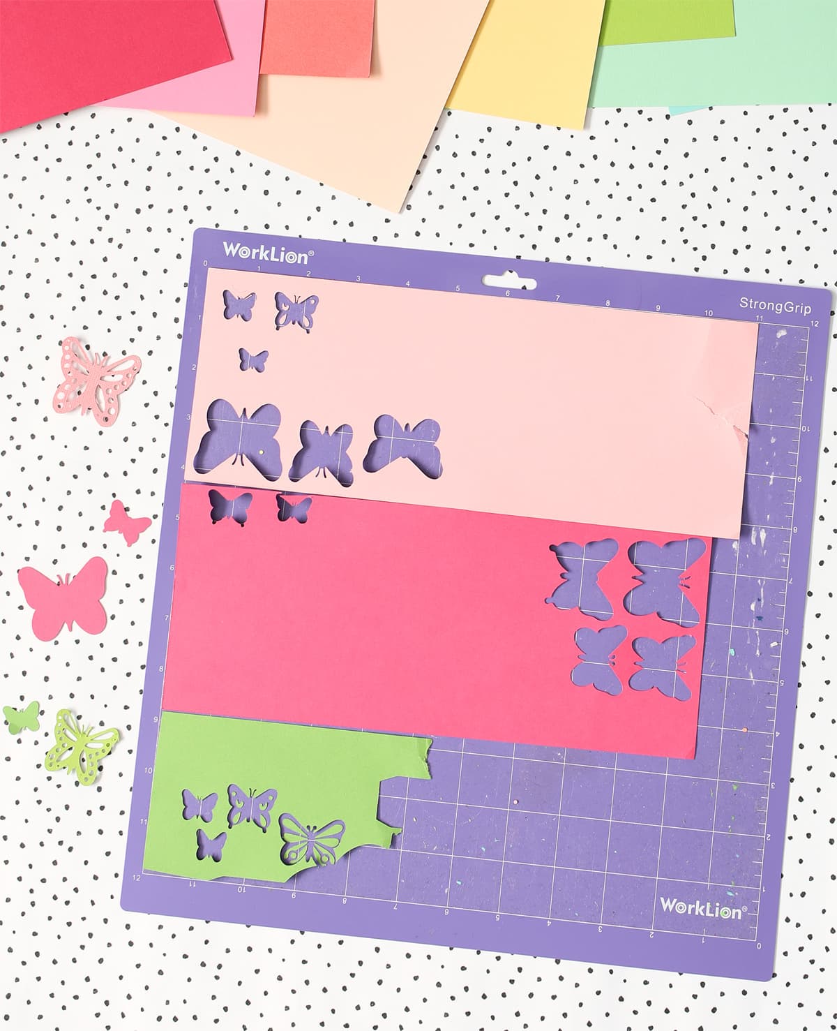cutting multiple colors on a silhouette mat