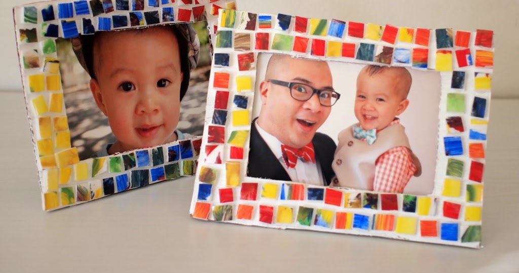 mosaic picture frame craft for kids