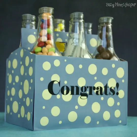 glass pop bottle gift idea for graduation