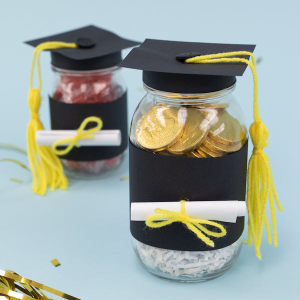 graduation hat gift jars