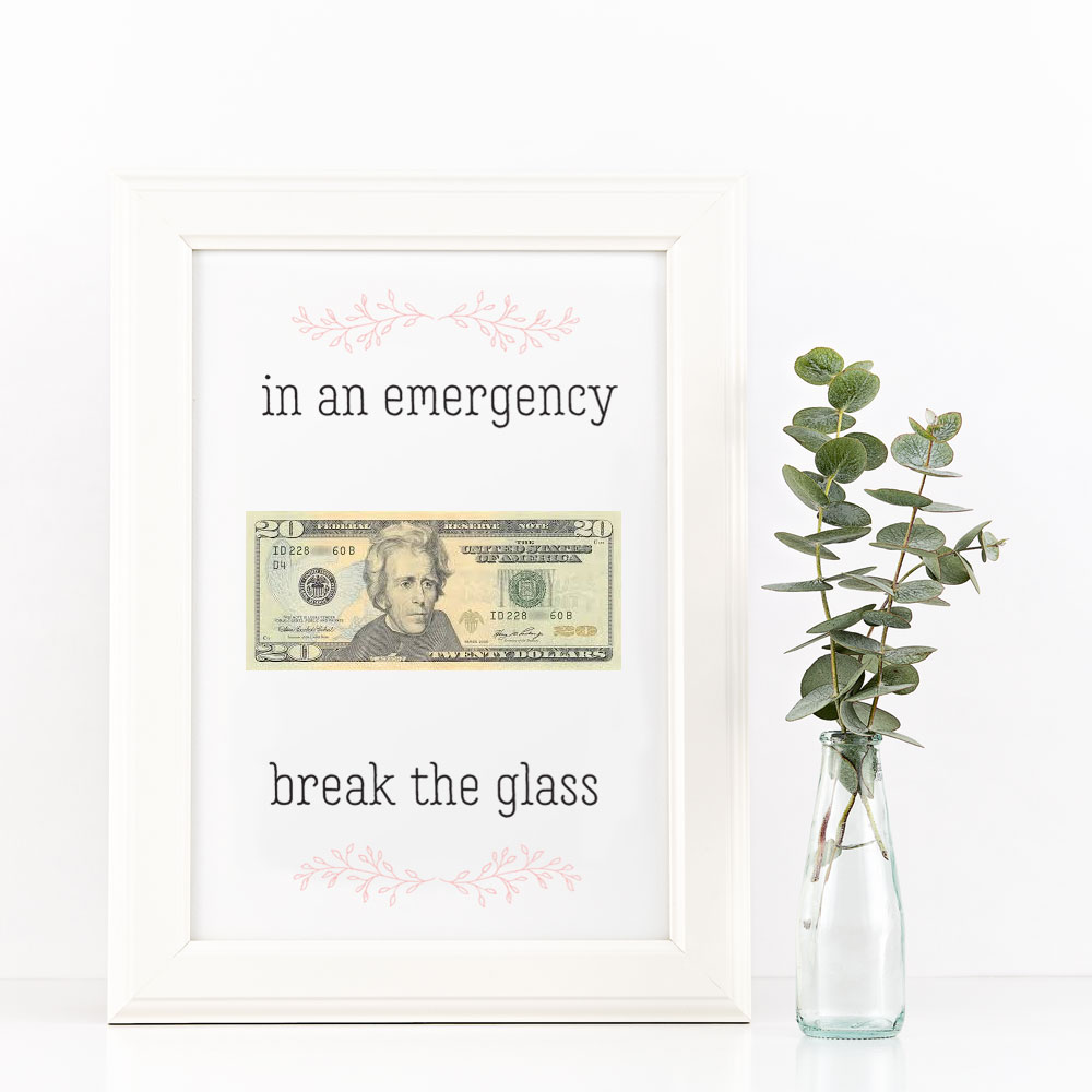 emergency money gift idea
