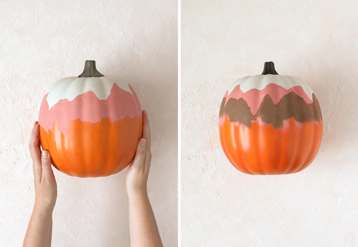 mountain painted pumpkin idea