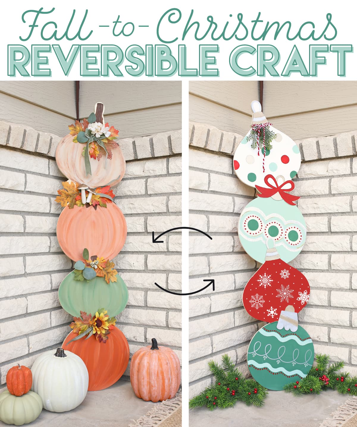 fall to christmas reversible wood craft
