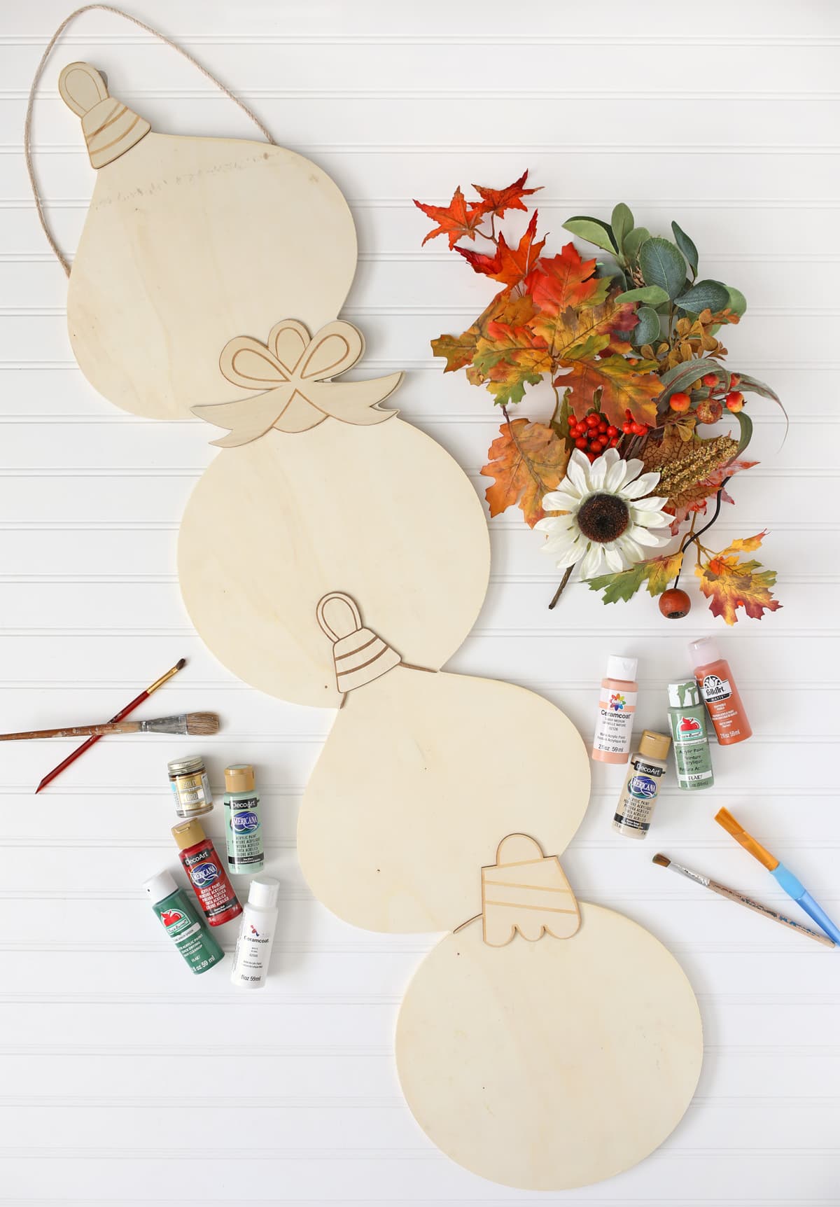materials needed to make a reversible ornaments and pumpkins decoration