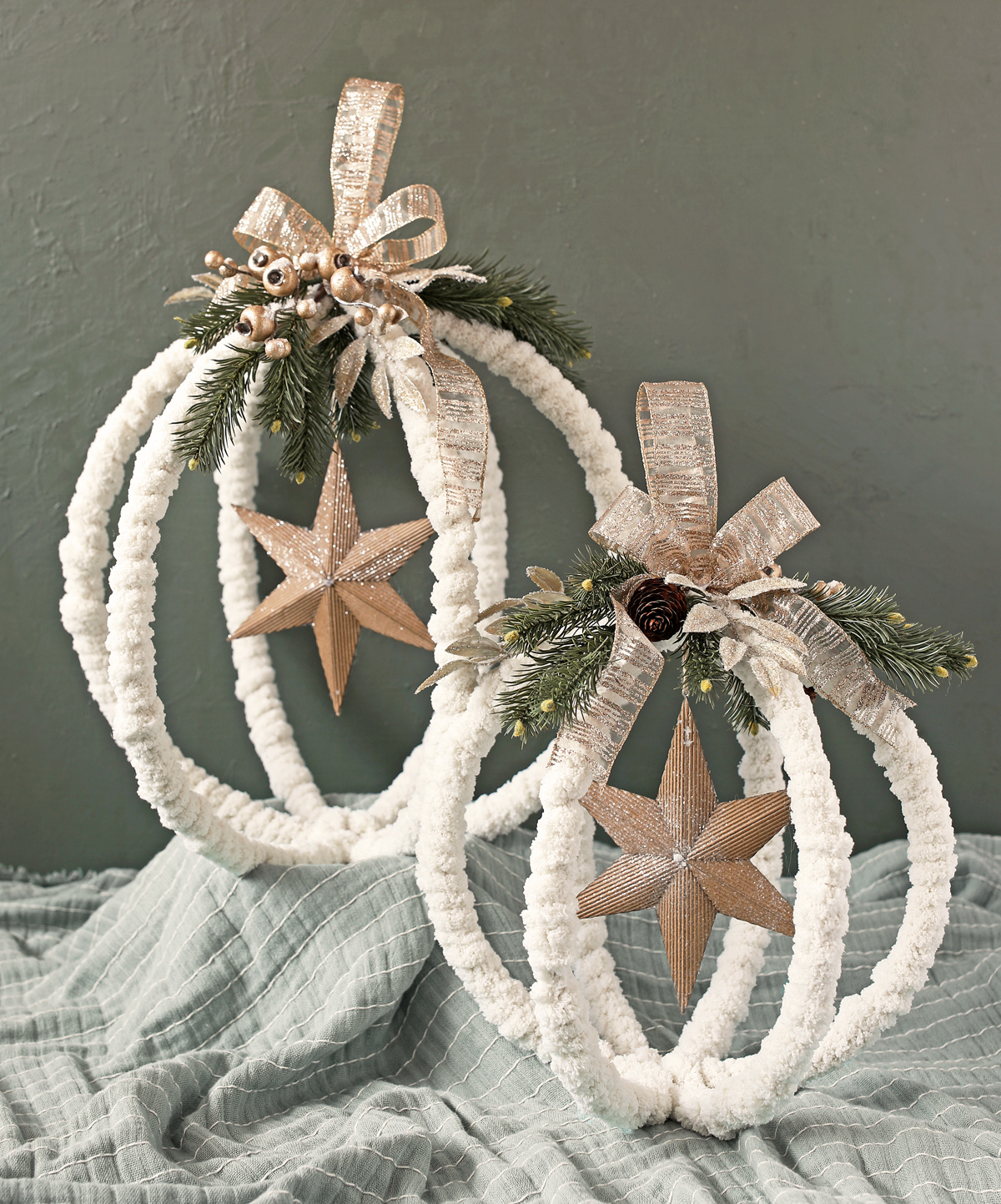 Stick Ornaments DIY all you need is wire, yarn, scissors, and glue