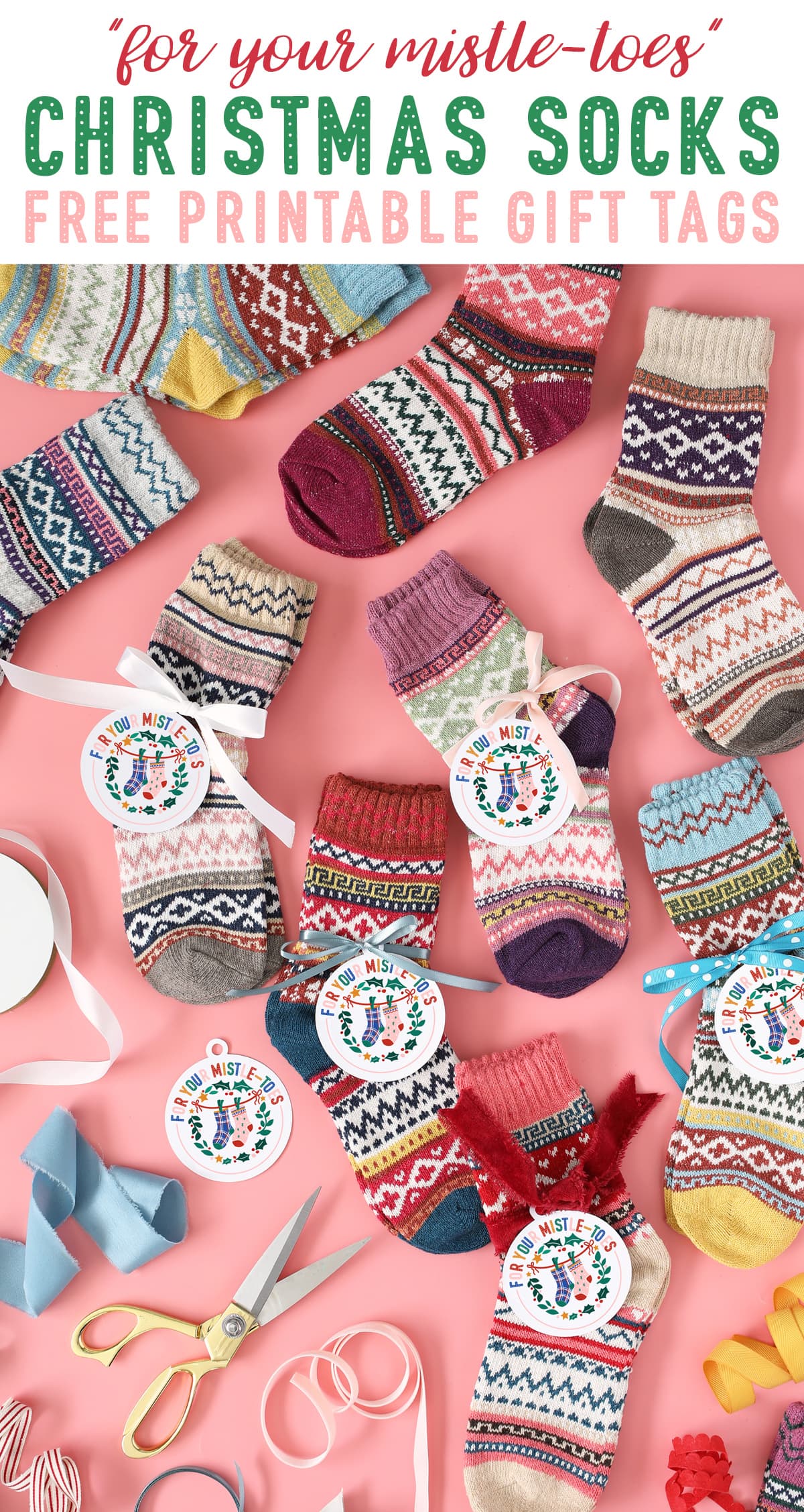 for your mistletoes punny printable Christmas gift tag