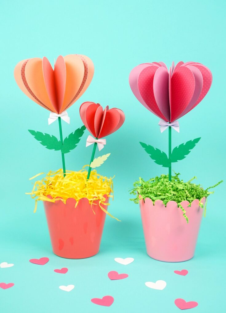 diy paper heart flowers