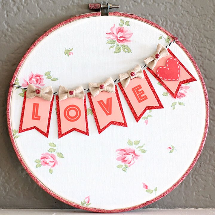 embroidery hoop art for valentines day