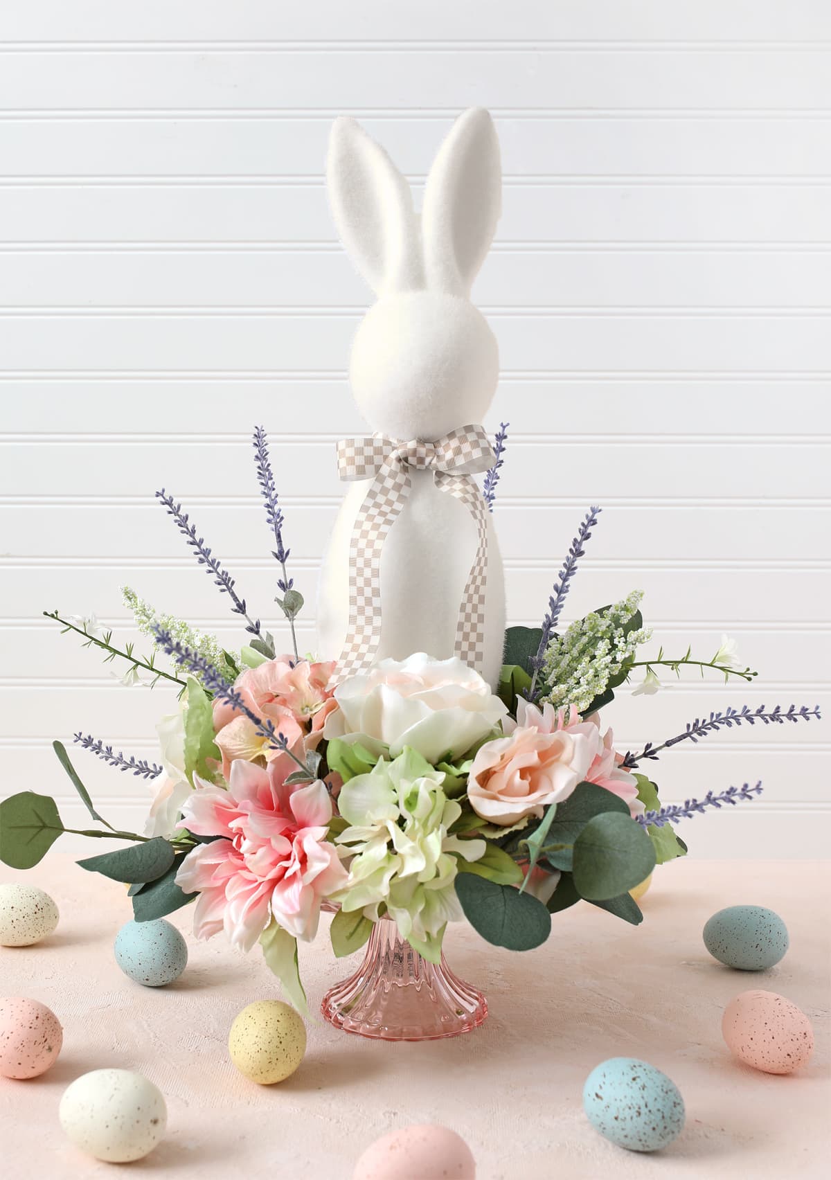 easter bunny floral spring centerpiece diy tutorial