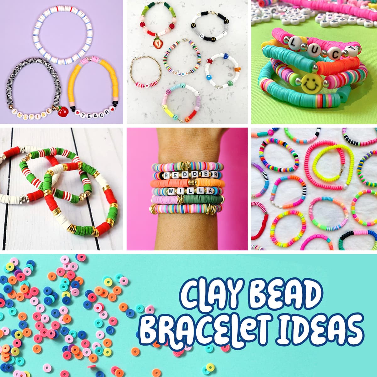 clay bead bracelet design ideas