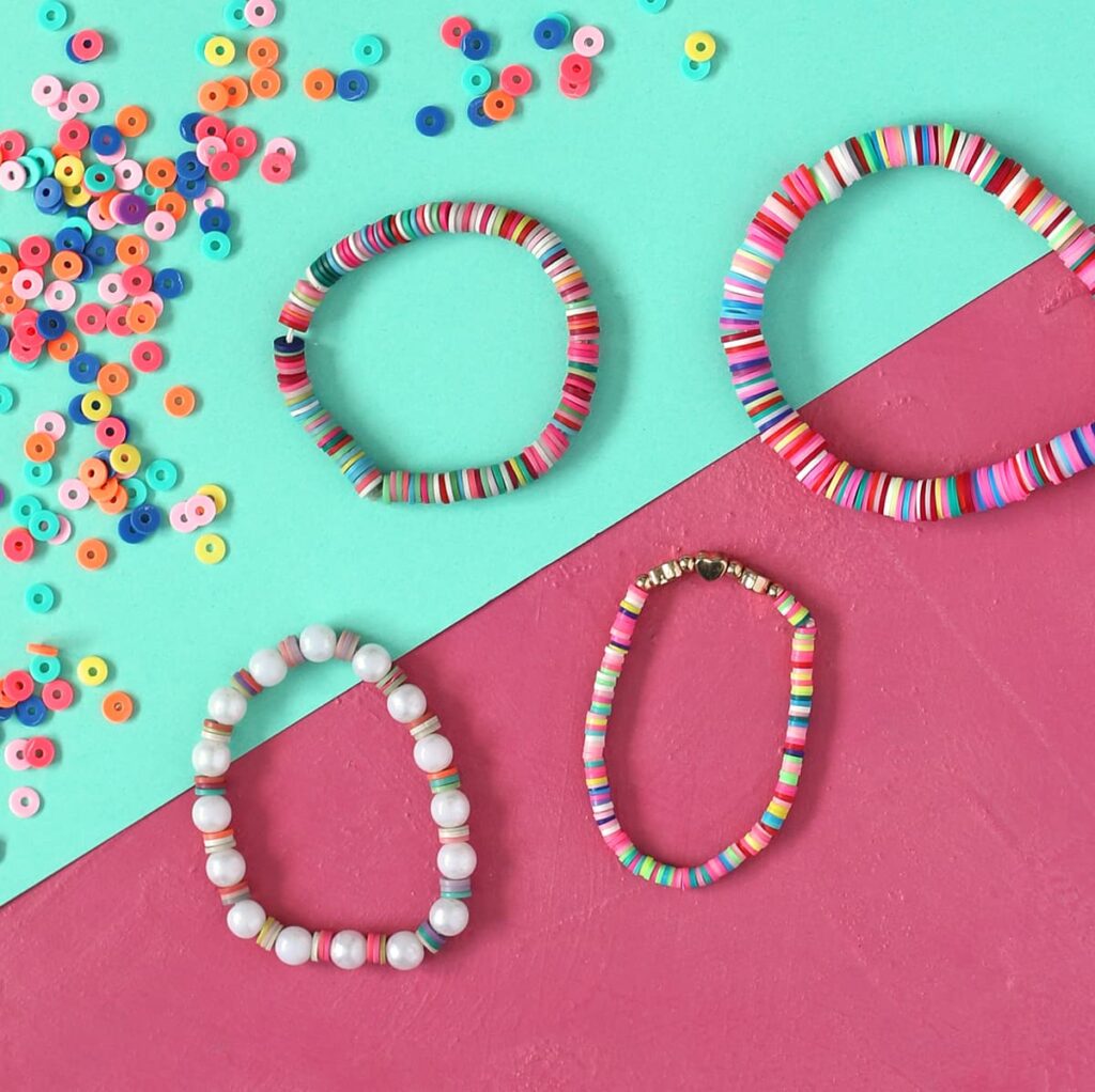 random colors clay bead bracelets